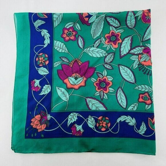 Scarf Handkerchief Tablecloth Bandanna Big 30” Square Flower Boho Hippie Retro - Picture 6 of 12